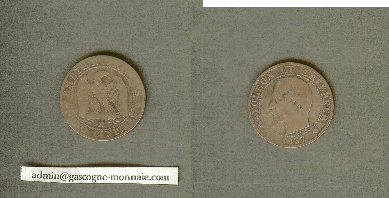 5 centimes Napoleon III 1857MA F/gF